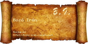 Bozó Irén névjegykártya